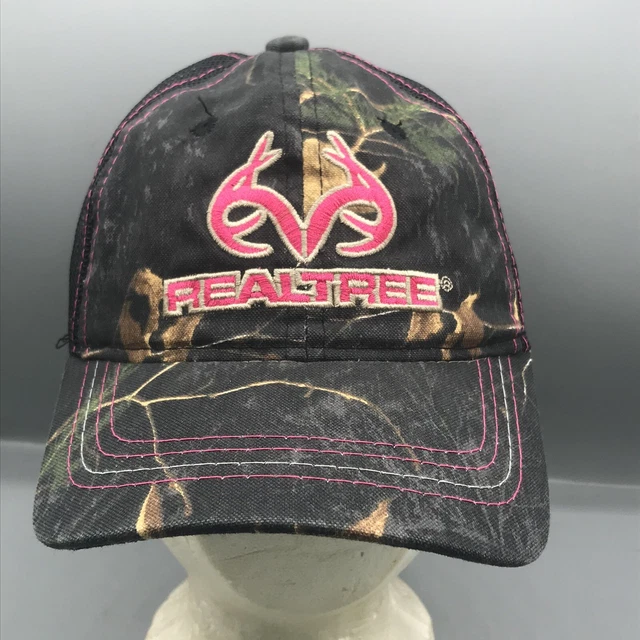 Realtree Trucker Hat Cap Black Pink Camo Embroidered Strapback Camouflage Hunter