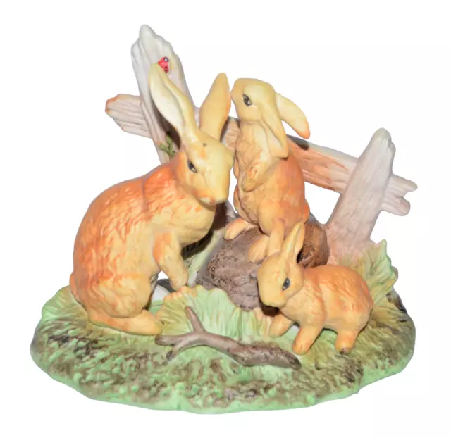 Vintage Bunny Rabbit Figurine Ceramic 6" Tall x 7.5" Wide