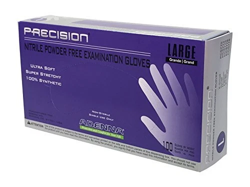 Adenna Precision 4 mil Nitrile Powder Free Exam Gloves Violet Large Box of 10...