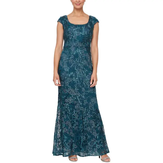 Alex Evenings Womens Metallic Embroidered Formal Evening Dress Gown BHFO 2481