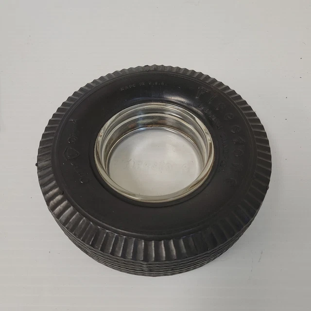 Vintage Firestone Tire Ashtray Tubeless Deluxe Champion Gum Dipped