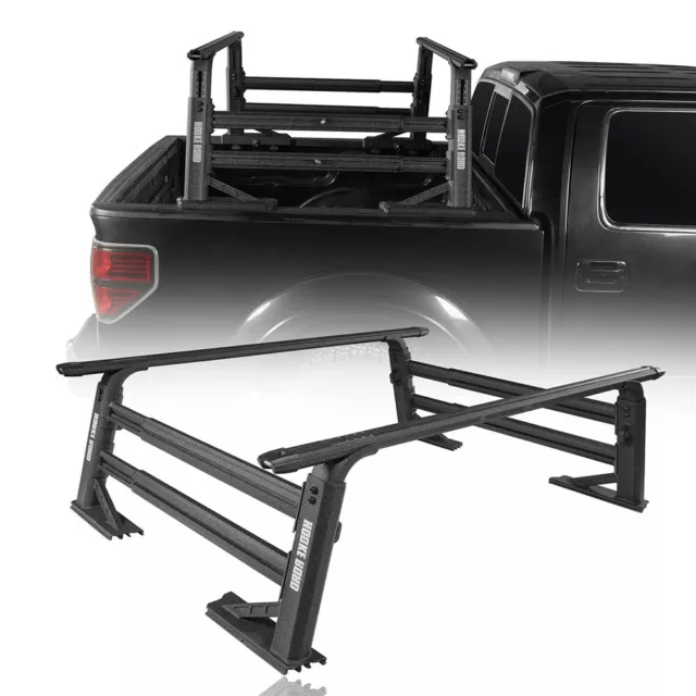 Adjustable Pickup Truck Trunk Bed Cargo Ladder Rack Carrier Heavy Duty Aluminum