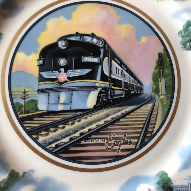 Syracuse China Missouri Pacific Lines Route of the Eagles Railroad Plate 10.5"