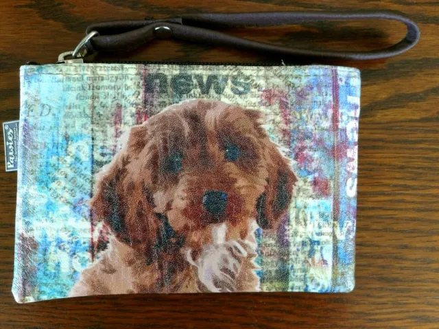 Cockapoo Coin Purse Handled Zipper Pouch, Makeup Bag  Vegan Leather in USA