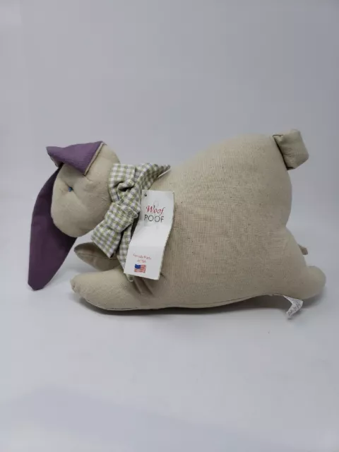 Woof & Poof Large Bunny Rabbit Spring Easter Linen W/ Tag Cream/Purple 14" Woof & Poof Large Bunny Rabbit Spring Easter Linen W/ Tag Cream/Purple 14"