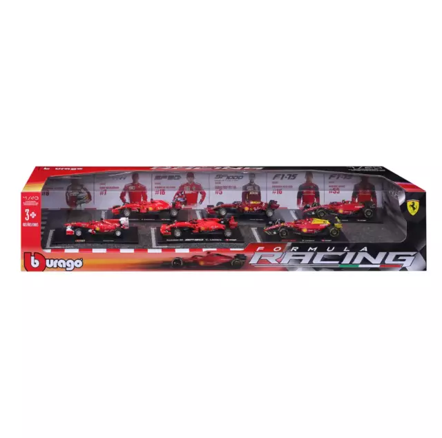 Burago Ferrari Racing Formula 1 F1 - 1:43 Scale Diecast Metal Pack of 6 New Box