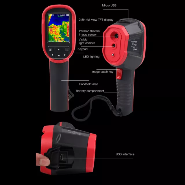 Thermal Imaging Camera Portable Handheld Infrared Imager With Data Transfer US❤