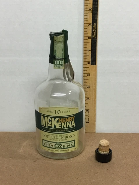 Empty Henry McKenna 10 yr old bourbon  750 ml bottle