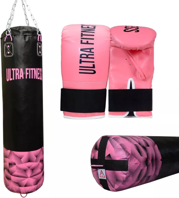 Boxing Punching Bag UNFILLED Gloves and Chain MMA training  Punch bag Kick 120cm