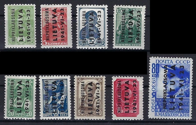 10900)) Besetzung Litauen Mi 1-9**  einwandfrei gepr. Krischke BPP