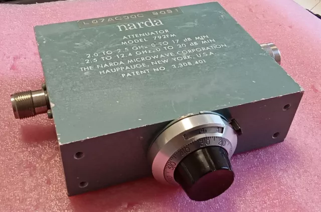 NARDA 792FM Variable Attenuator   RF  2 to 12.4GHz    792 FM   0 to 20 dB