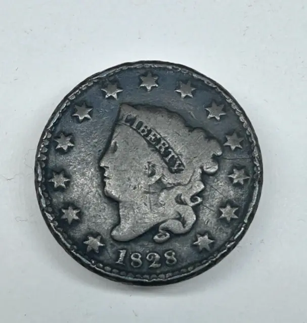 1828 Coronet Head Large Cent Small Wide Date