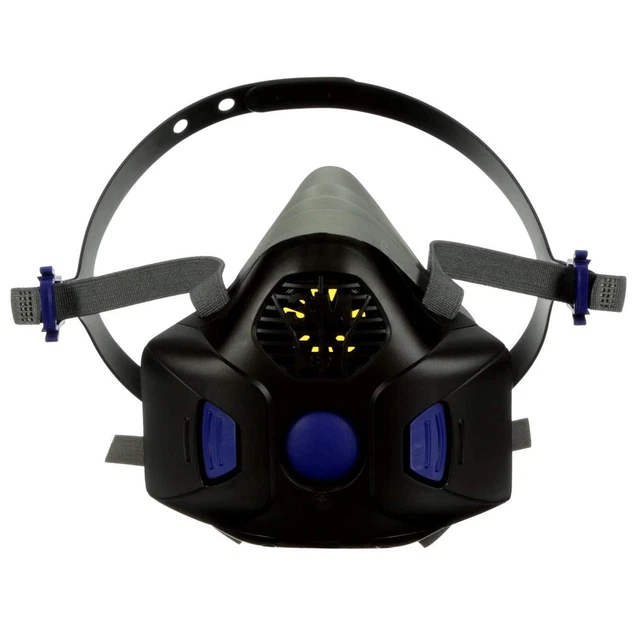 3M Respirator, Half Face Reusable Respirator with Speaking Diaphragm and Push B