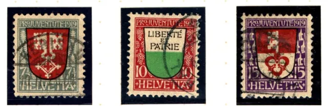 Schweiz Briefmarken Pro Juventute Wappen 1919 gestempelt Michel 149-151 (CH242)