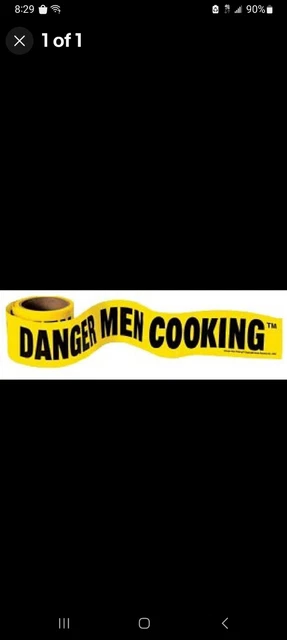 “Danger Men Cooking” Premium Yellow Caution Tape (35 ft) Adult Novelty