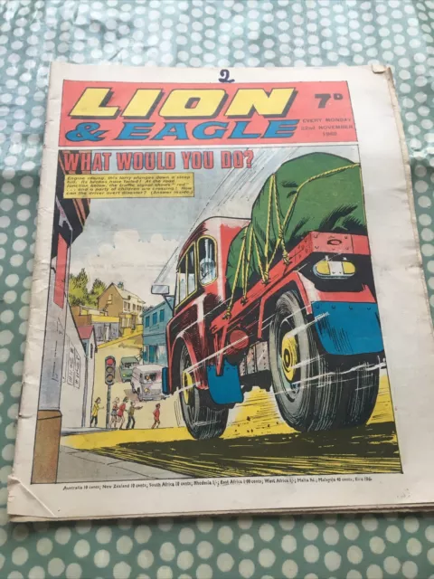 LION AND EAGLE Comic November 1969 FLEETWAY BRITISH WEEKLY COMIC Used