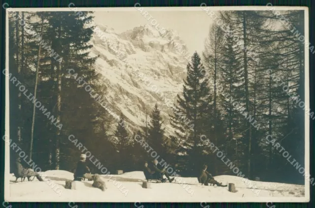 Belluno Cortina d'Ampezzo Slitte Foto cartolina VK0218