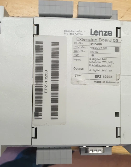 LENZE DRIVE PLC Type EPL 10200. mit Extension Board 03 EPZ10203 EUR