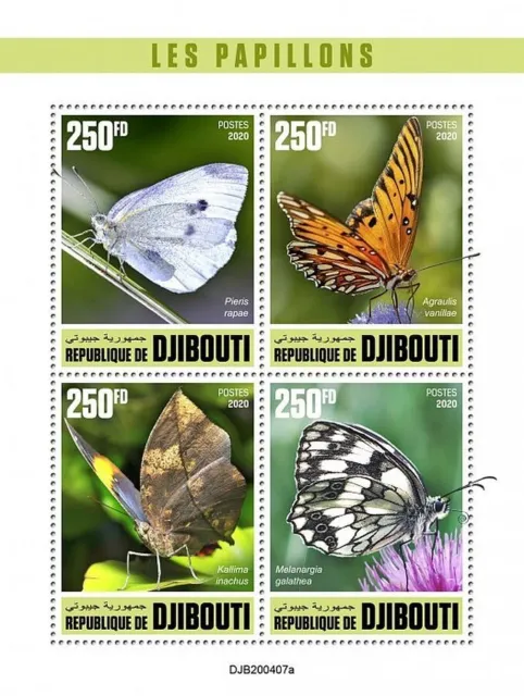 BUTTERFLIES Insects MNH Stamp Sheet #336 (2020 Djibouti)