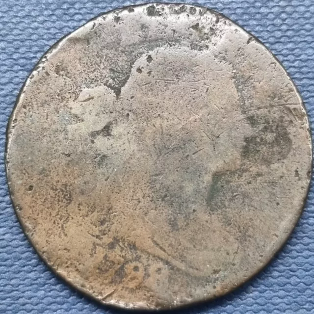 1798 Draped Bust Large Cent 1c Circulated Details 40° rotated dies #64218