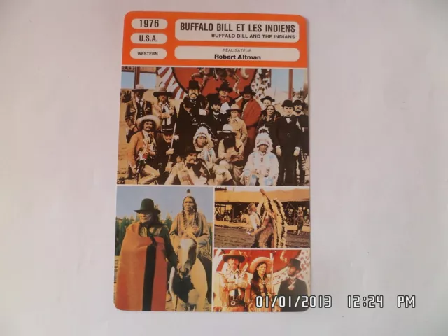 CARTE FICHE CINEMA 1976 BUFFALO BILL ET LES INDIENS Paul Newman Joel Grey Kevin