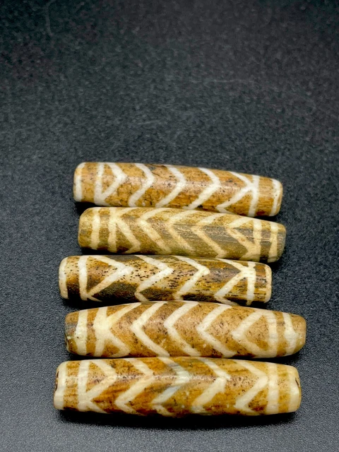 5 Ancient Eye South Asian Burmese Antiques Trade Pumtek Bead Late 19 C. 51mm