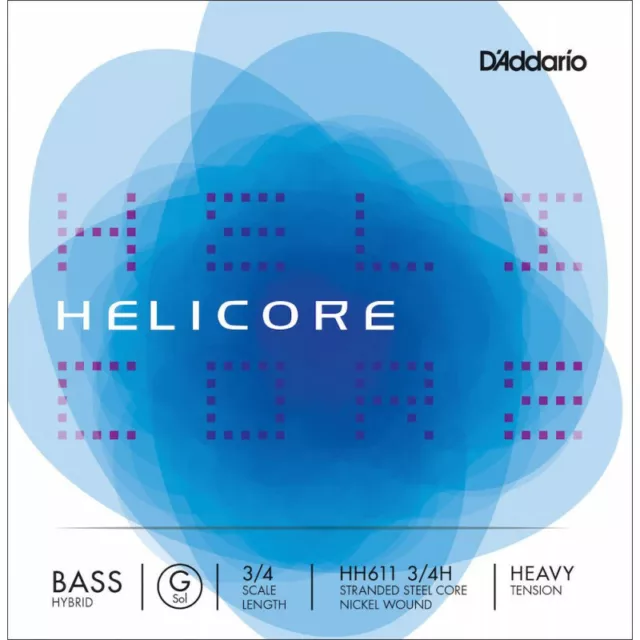 D'Addario HH611 3/4H - Corde seule (Sol) contrebasse hybride Helicore, manche 3