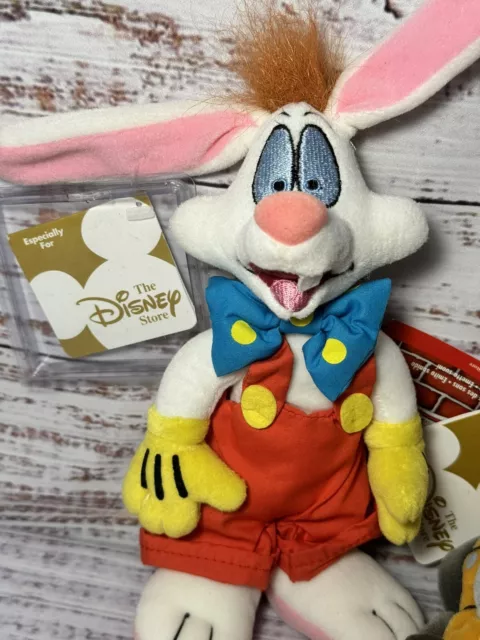 NWT Disney Store Who Framed Roger Rabbit, Benny the Cab + Roger Mini Bean Plush 2
