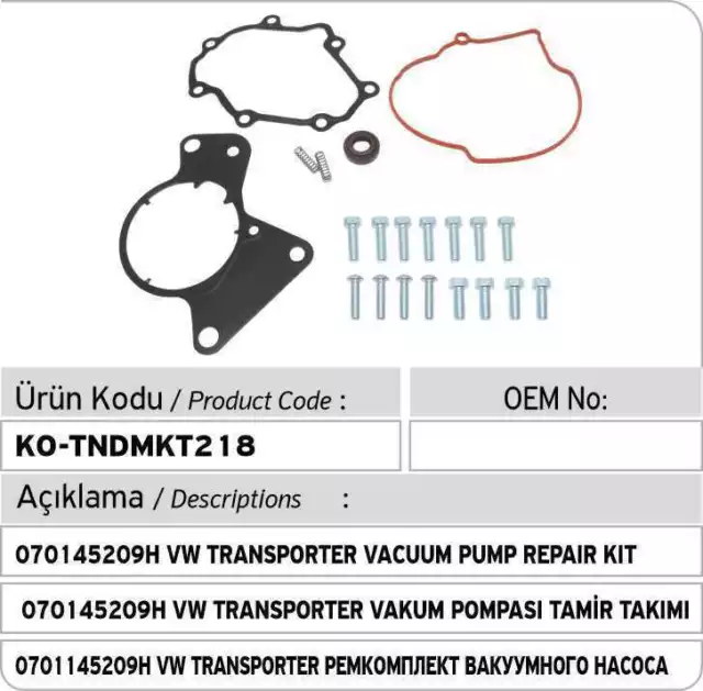 Dichtsatz Tandemumpe Dualpumpe Vakuumpumpe 2.5 TDI VW T5 Reperatrsatz