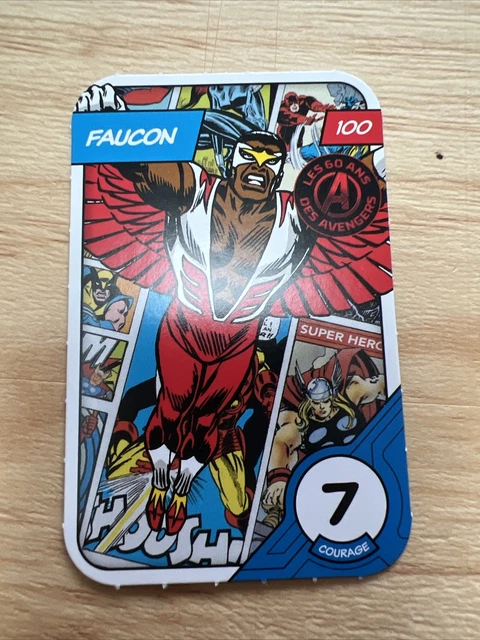 Carte MARVEL Leclerc 2023 Défie tes Héros #100 FAUCON 100