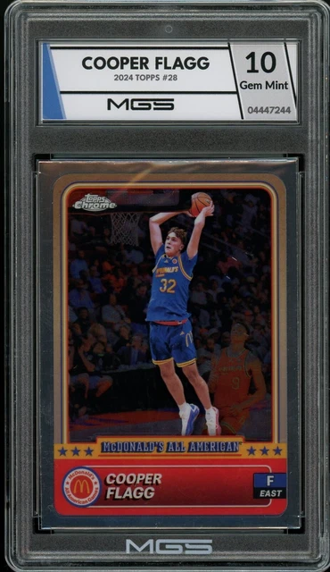 thumbnail image 2 of 2024 Topps Chrome Cooper Flagg McDonald’s All American Rookie Card #78 – Graded 10 2 of 3