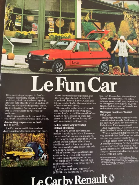 Renault, Le Car, 1978, Full Page Vintage Print Ad