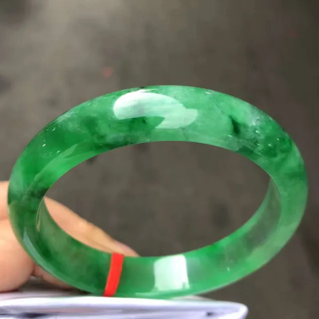 Certified Nature Grade AAA Icy Green Viridis Jade Jadeite Bracelet Bangle 57.5mm