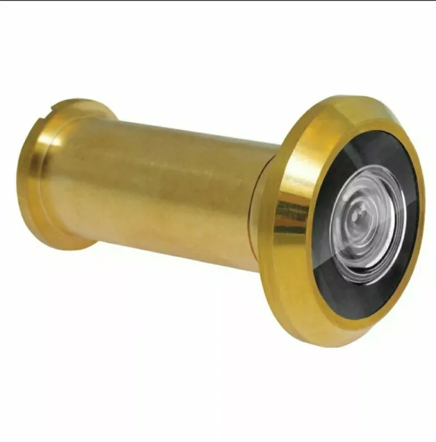 180 Degree Peephole Door Viewer Security Peep Hole Hardware, Polished Brass