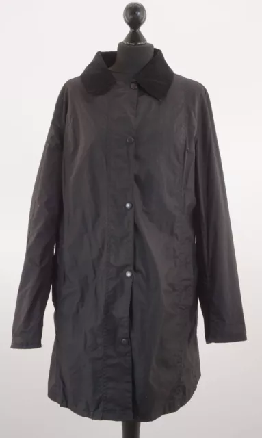 Barbour Hamshire Coat Ladies Wax Jacket 44 L Black Lightweight Cotton A634