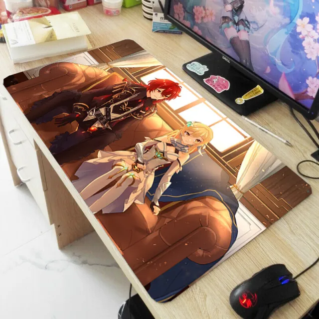 Genshin Impact Anime Desk Mouse Pad Mat Large Keyboard Mat Otaku 40X90cm R24