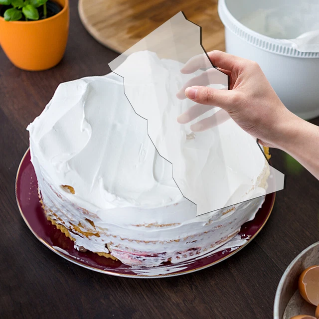 EASY USE EDGE Smoother Cake Scraper Bread Clear Acrylic Icing Frosting