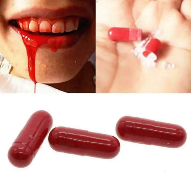 Halloween Fake Blood Capsules Trick Joke Horror Zombie Easter-Party F2K0 P8 A7W1