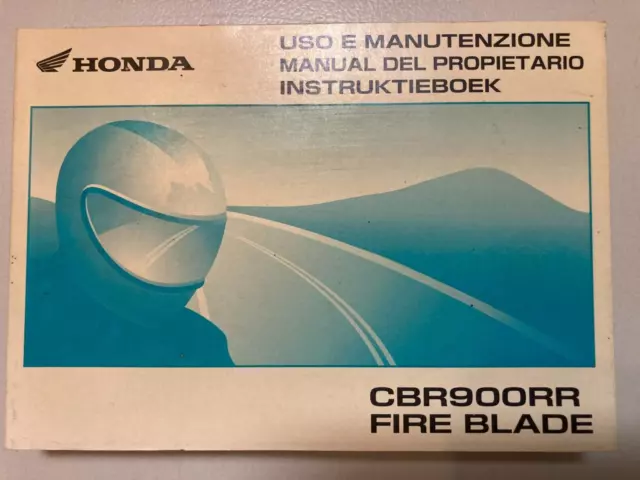 Manual de Instrucciones Guía Del Conductor Honda CBR 900RR Fireblade