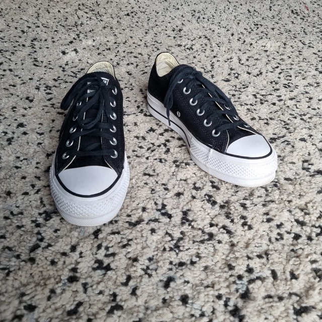 WOMENS CONVERSE PLATFORM Low Black Size 6 Canvas All Star Lift