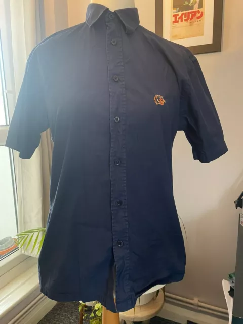 Hope & Glory Mens short sleeve shirt, Blue, size 2/medium Tiger