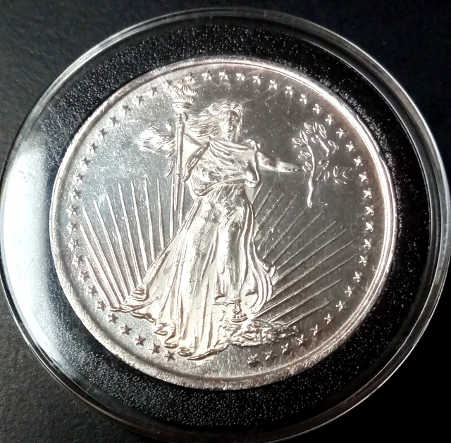 Sterling Silver Coin Bezel Pendant For 1oz 39mm Silver Round (e.g., Silvertowne St. Gaudens) 5 thumbnail image