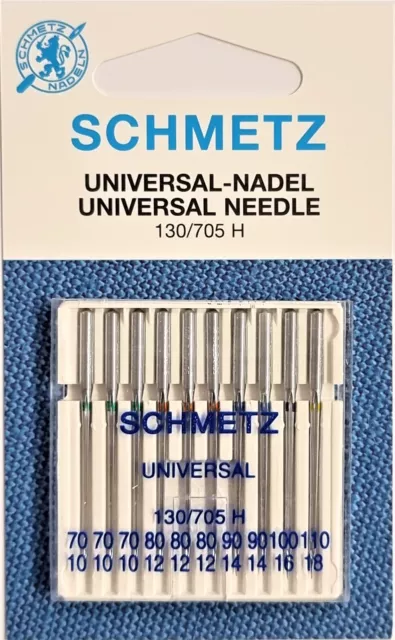 10 SCHMETZ Maschinen- Nadeln Universal 130/705H sortiert 70-110