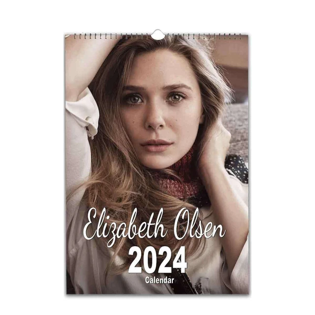 BEAUTIFUL ELIZABETH OLSEN 2024 Personalised Wall Calendar Slim Dates