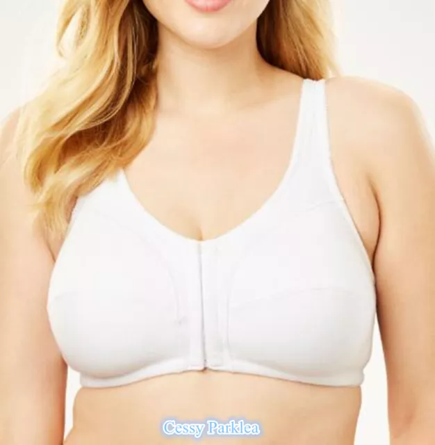 ST "Comfort Choice" Cotton Wire-Free Non-Padded Front-Hook Bras Plus Size