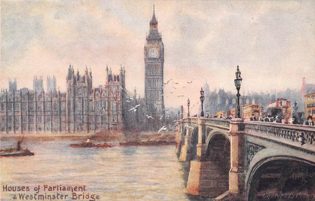 Cpa Illustrator / Signature / Charles Flower / Houses Of Parliament A Westminst