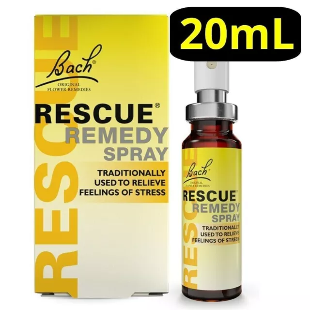 RESCUE REMEDY 20mL Oral Liquid Spray for Stress & Mild Anxiety Relief Bach Vegan