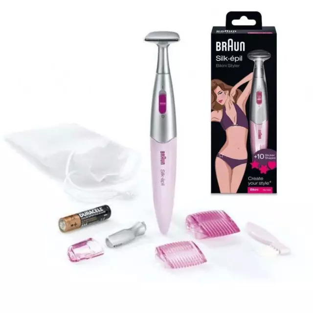 Braun Silk-épil 3-in-1 Bikini Styler Hair Removal Trimmer with 4 Extras, FG1100P