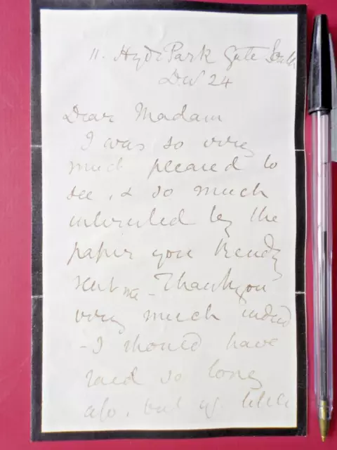Anne Thackeray, Daughter of W M Thackeray, Signed Letter