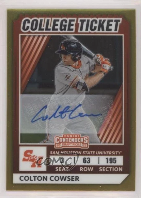 2022 Elite Extra Edition College Tickets Optic Signatures /99 Colton Cowser Auto